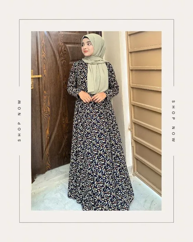 Ditsy Floral Modest Women's Maxi Dress