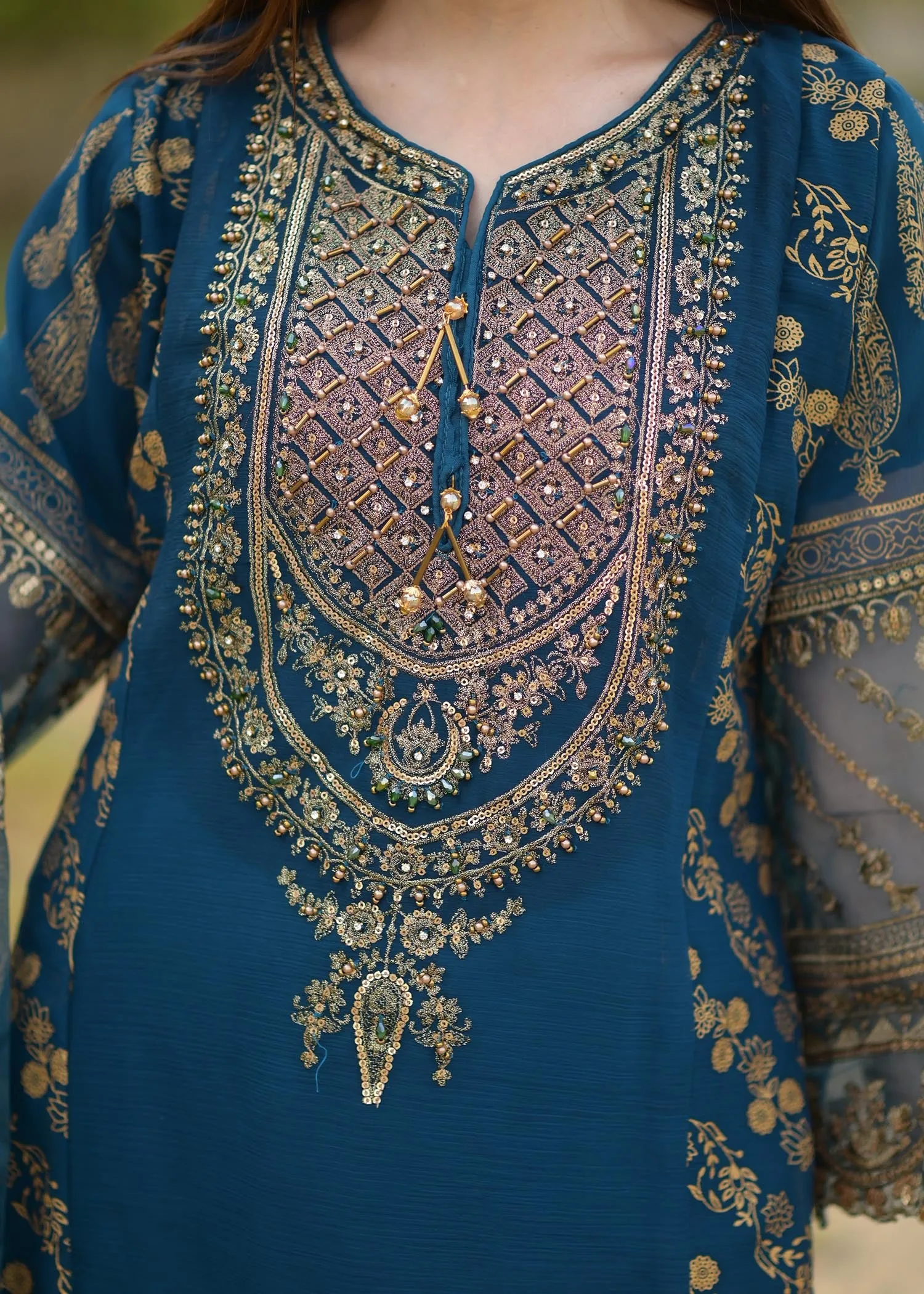 LIGHT TURQUOISE SHARARA SET