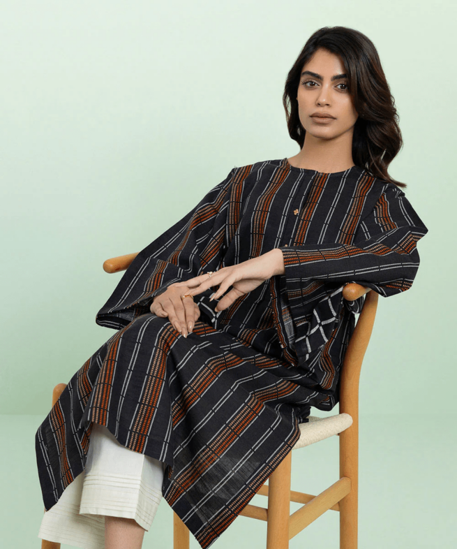 Striped Khaddar Sapphire Kurti