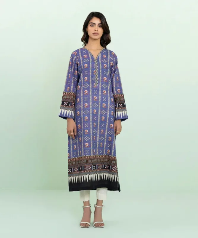 Floral Sapphire Khaddar Kurta