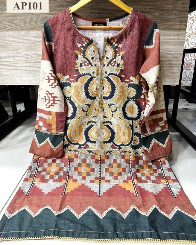 Khaddar Printed Tassel Kurta