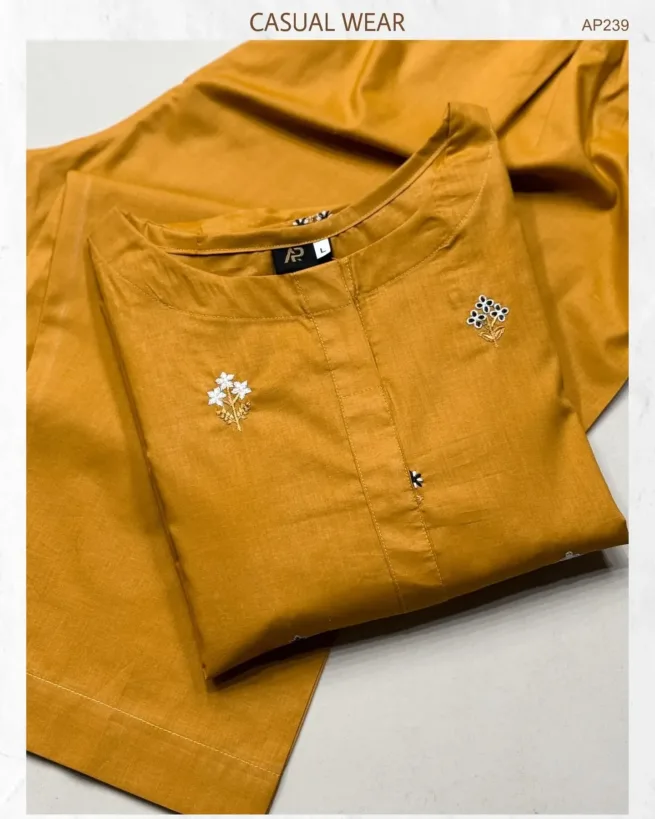 Embroidered Cotton Suit