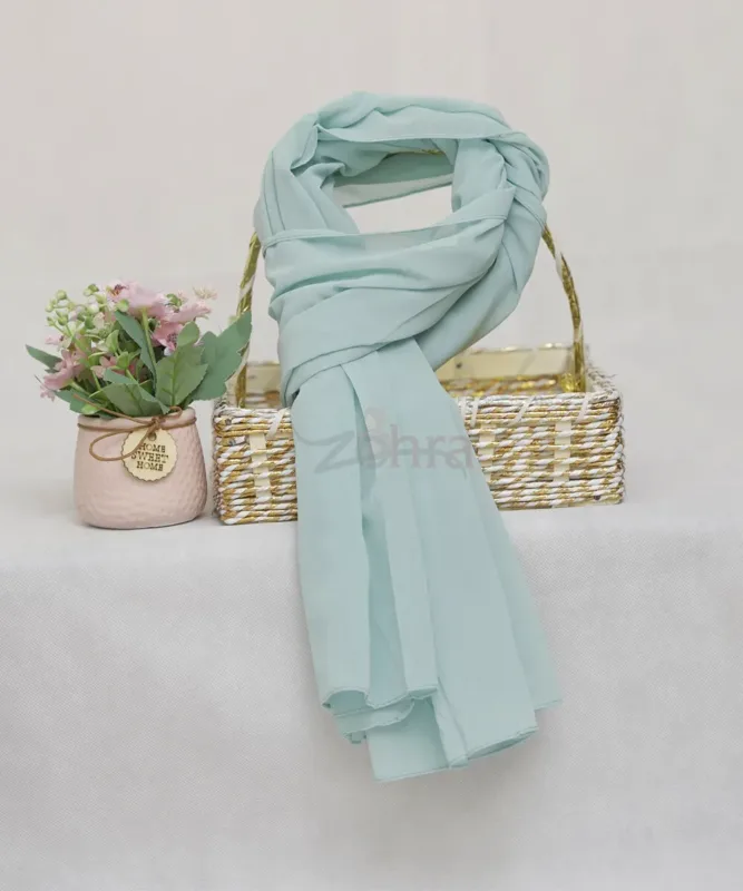 French Green Chiffon Hijab