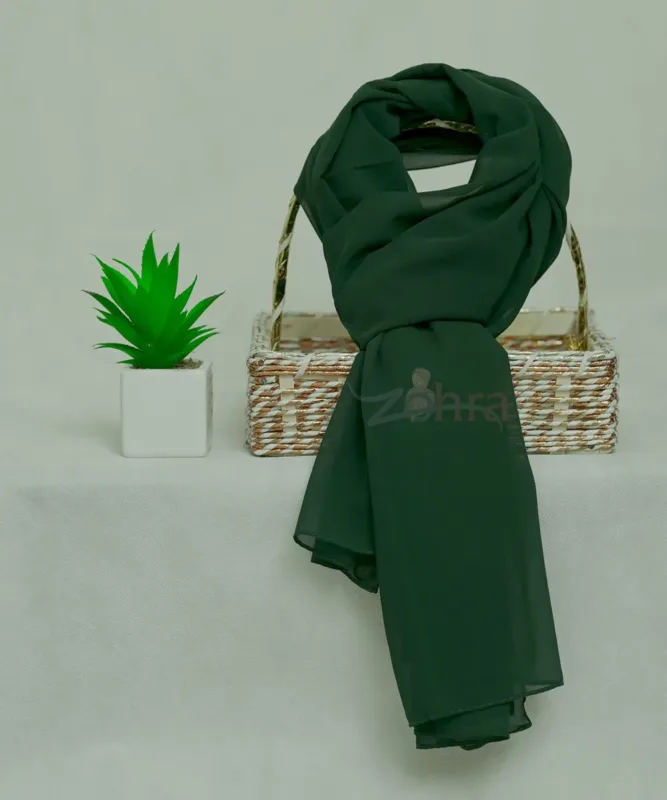 Bottle Green Chiffon Hijab