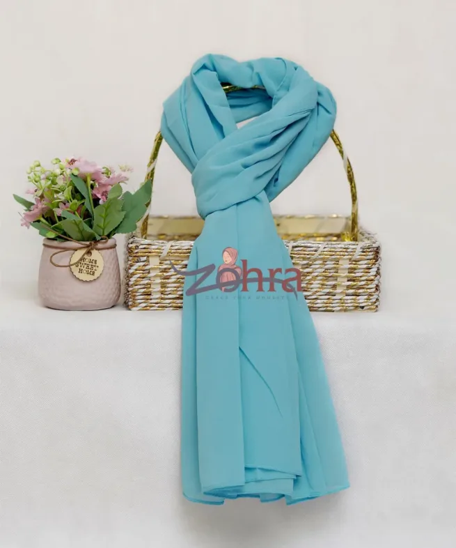 Sky Blue Chiffon Hijab