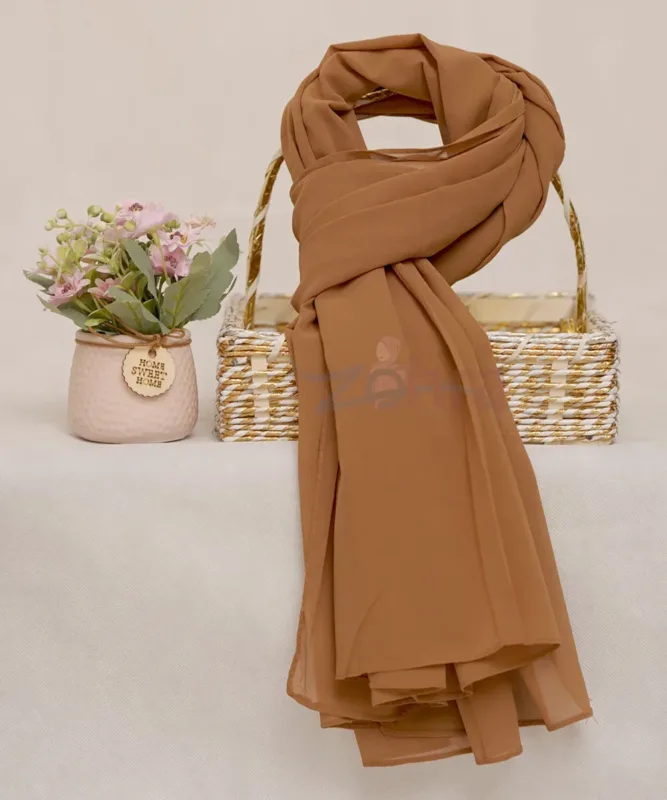 Cocoa Brown Chiffon Hijab