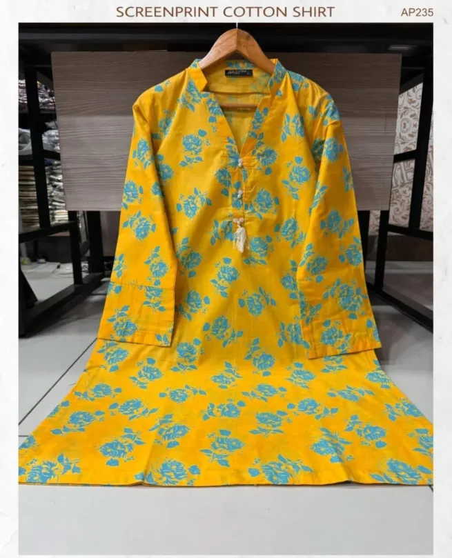 Screen Print Cotton Kurta