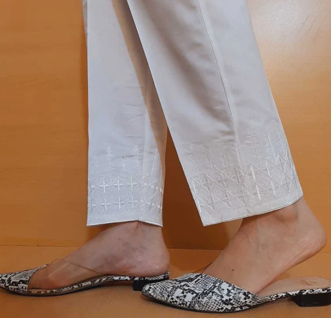 Embroidered Cotton Trouser