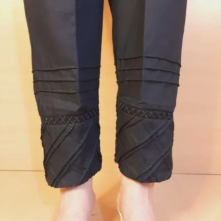 Alternative view of Women's Black Pleated Pintuck Trouser
