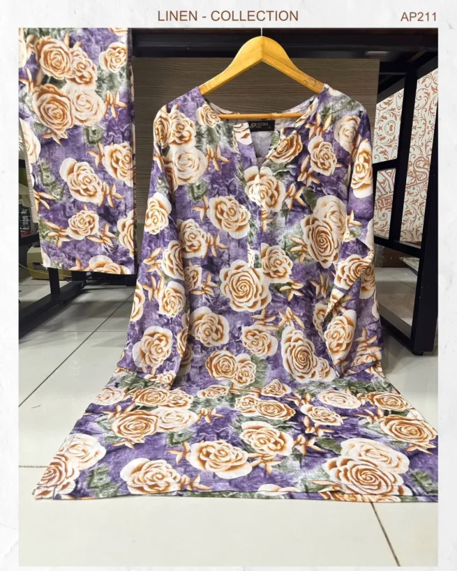 Printed Two Piece Linen Co ord Suit