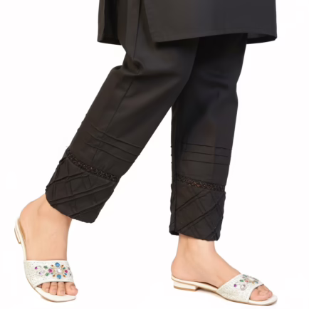 Alternative view of Women's Black Pleated Pintuck Trouser