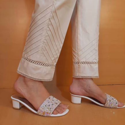 Alternative view of Light Beige Pleated Cotton Trouser