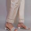 Light Beige Pleated Cotton Trouser