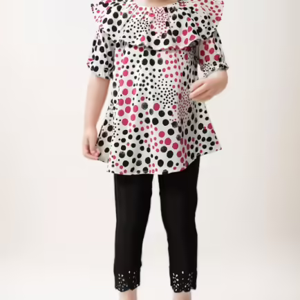Alternative view of Polka Dot Girls Two Piece Clothing Set
