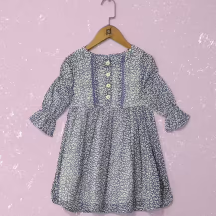 Girls Printed Chiffon Dress