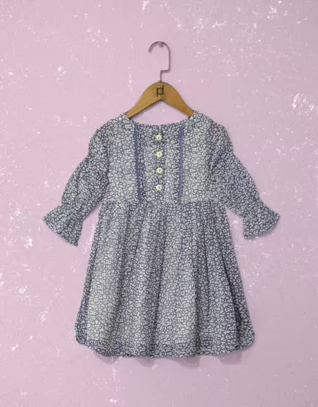 Girls Printed Chiffon Dress