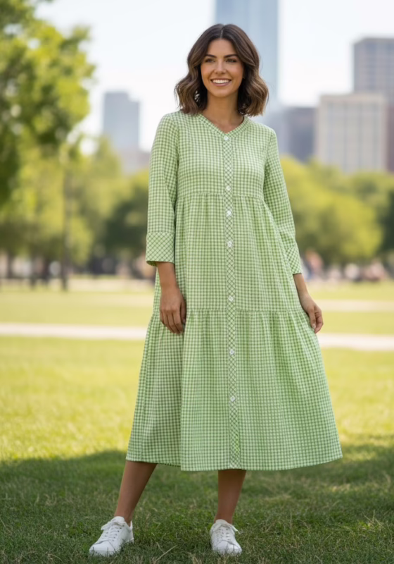 Striped Midi Shirt Dress