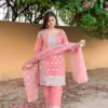 Ready Made Pink Embellished Organza Trouser Suit - Image 2