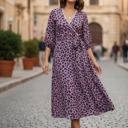 Leopard Print Midi Dress