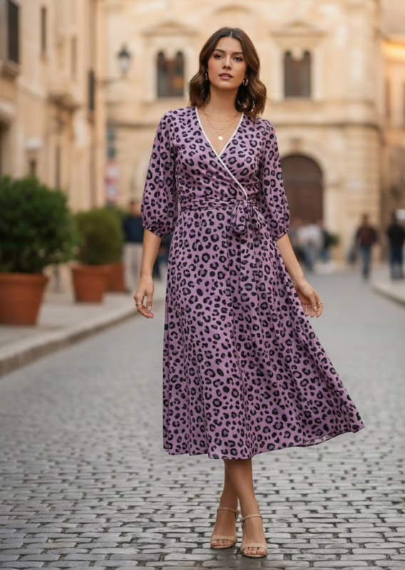 Leopard Print Midi Dress