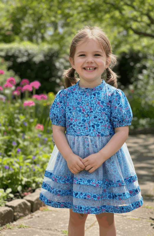 Girls Printed Cotton Dress