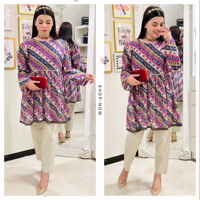 Stripe Printed Frock Kurta