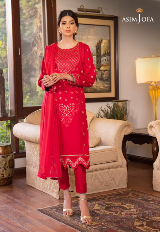 Asim Jofa Ready Made Three Piece Cotton Suit