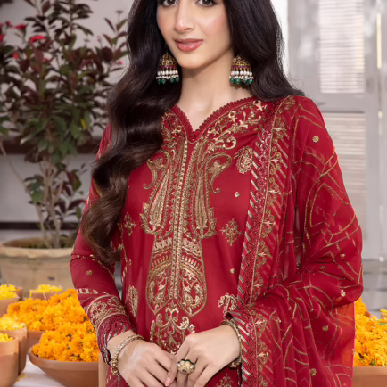 Alternative view of Unstitched Asim Jofa Lawn Silk Suit