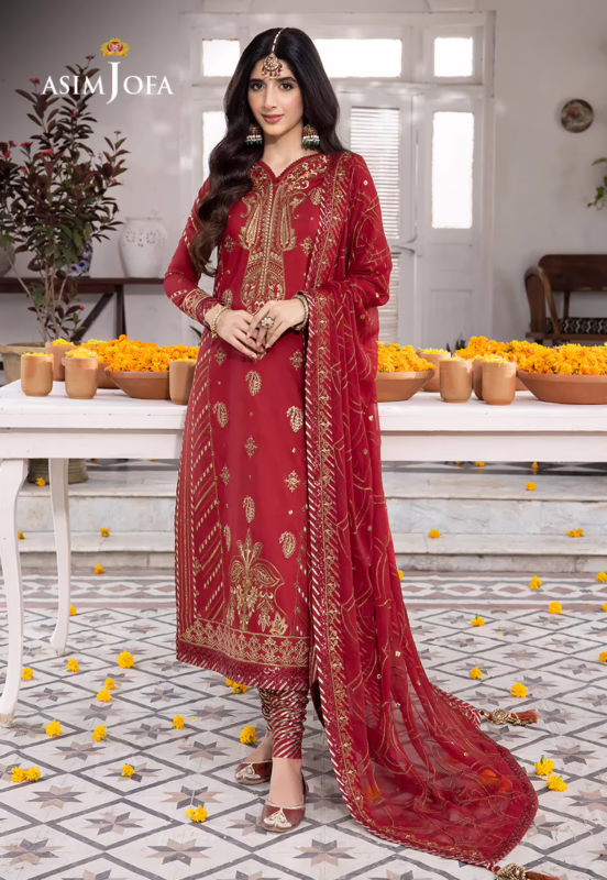 Unstitched Asim Jofa Lawn Silk Suit