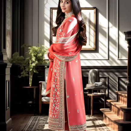 Alternative view of Unstitched Asim Jofa Silk Party Wear Suit