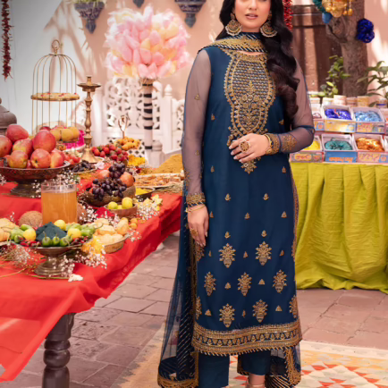 Alternative view of Unstitched Asim Jofa Fancy Net Suit