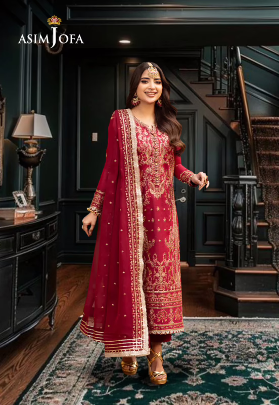 Unstitched Asim Jofa Twisted Silk Suit