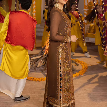 Alternative view of Designer Asim Jofa Unstitched Paper Cotton Embroidered Suit