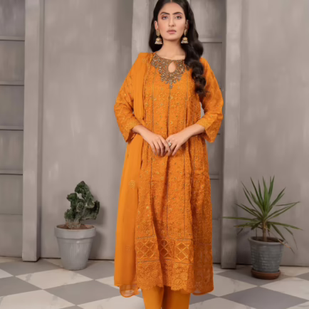 Anarkali Dress Stitched Three Piece Suit