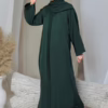 Bottle Green Abaya With Matching Hijab Set
