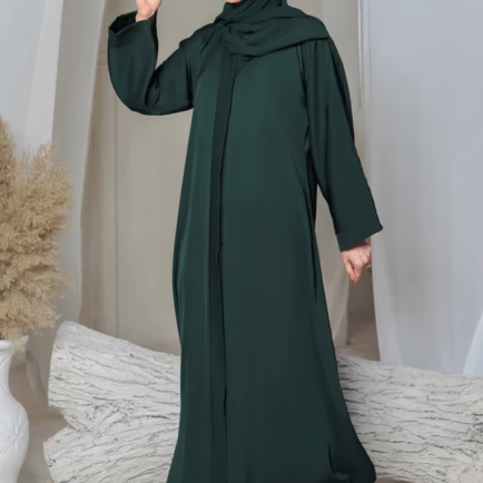 Bottle Green Abaya & Hijab Set