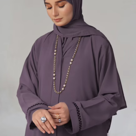 Alternative view of Purple Abaya With Matching Hijab