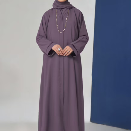 Purple Abaya With Matching Hijab