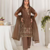 Cutwork Embroidered 3 Piece Organza Suit