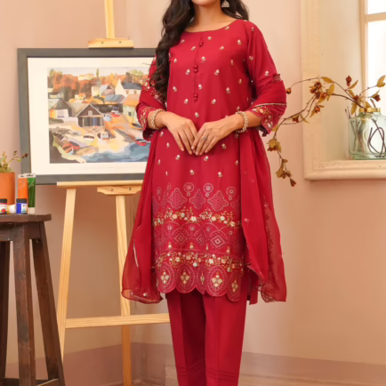 Ready Made Embroidered Cotton Suit