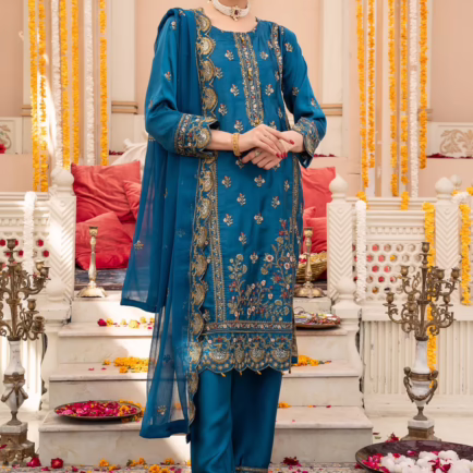 Silk Embroidered Suit
