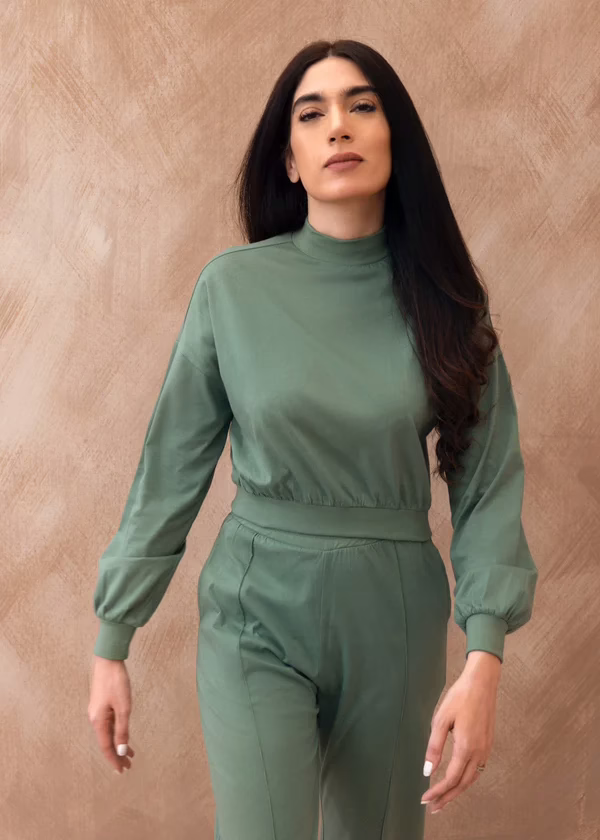 Jersey Knit Cropped Coord Set - Image 3