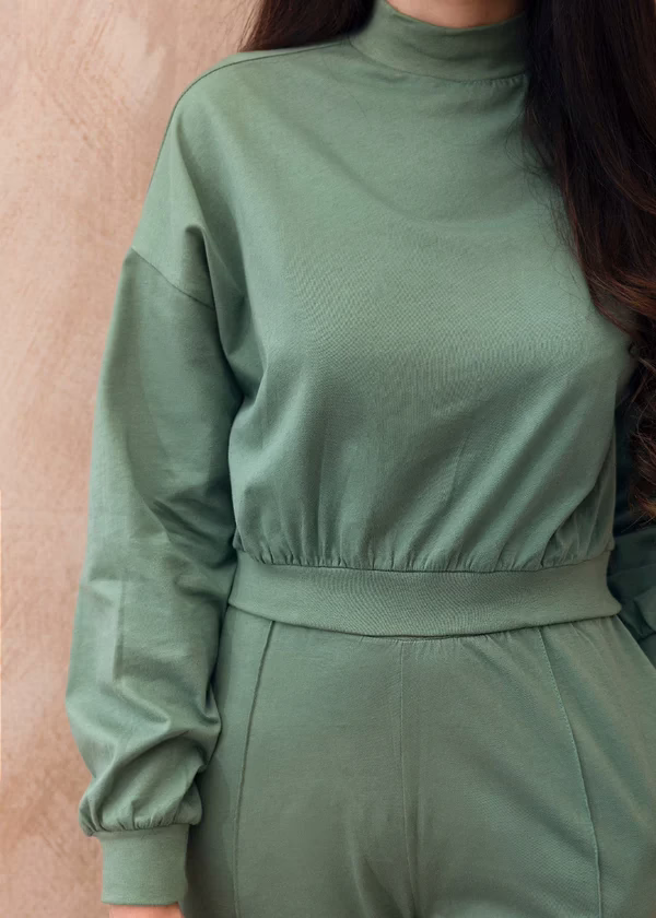 Jersey Knit Cropped Coord Set - Image 4