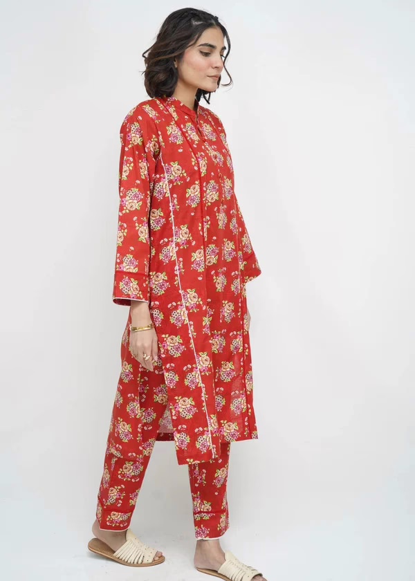 Apple Red Khaddar Co-ord Suit - Image 2