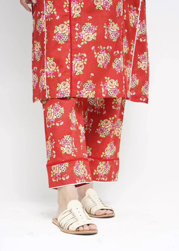 Apple Red Khaddar Co-ord Suit - Image 4