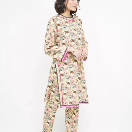 Printed Khaddar Co-ord Set