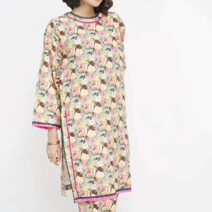 Alternative view of Printed Khaddar Co-ord Set