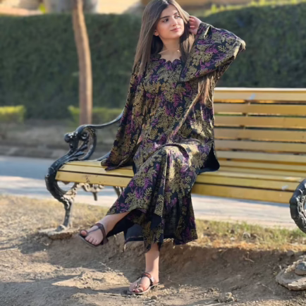 Alternative view of Printed Fancy Co-ord Long Kurta Pants