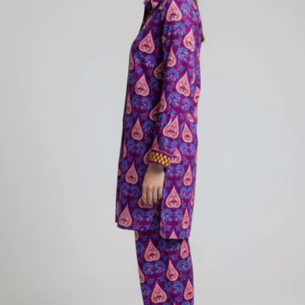 Alternative view of Purple Khaddar Co-ord Set