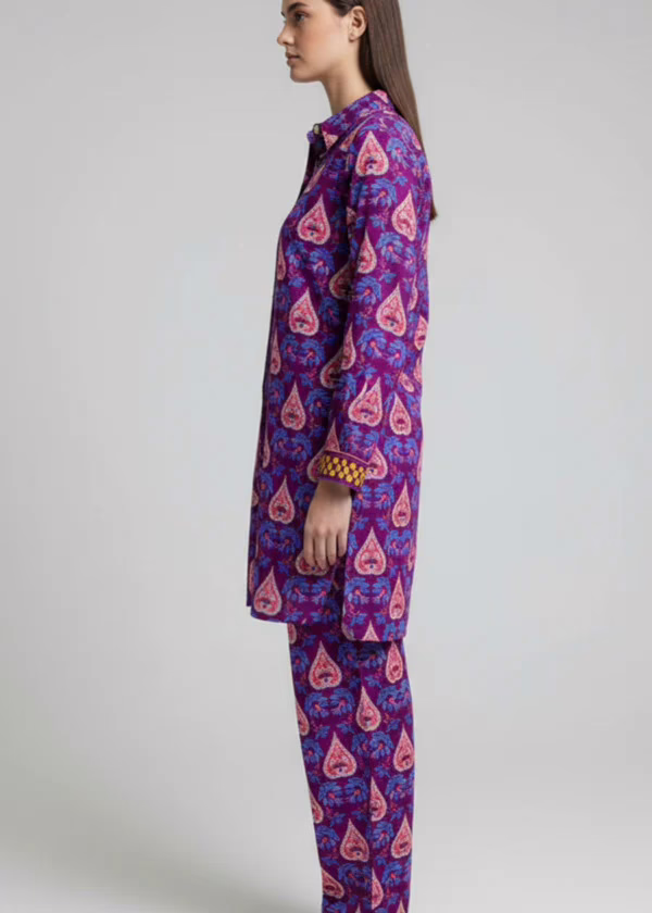 Purple Khaddar Co-ord Set - Image 2